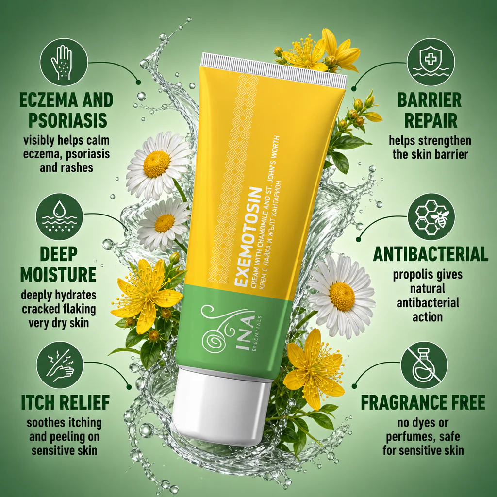 Cream for Psoriasis, eczema and irritated skin - with St. John's Wort, Chamomile and Propolis - Image 2