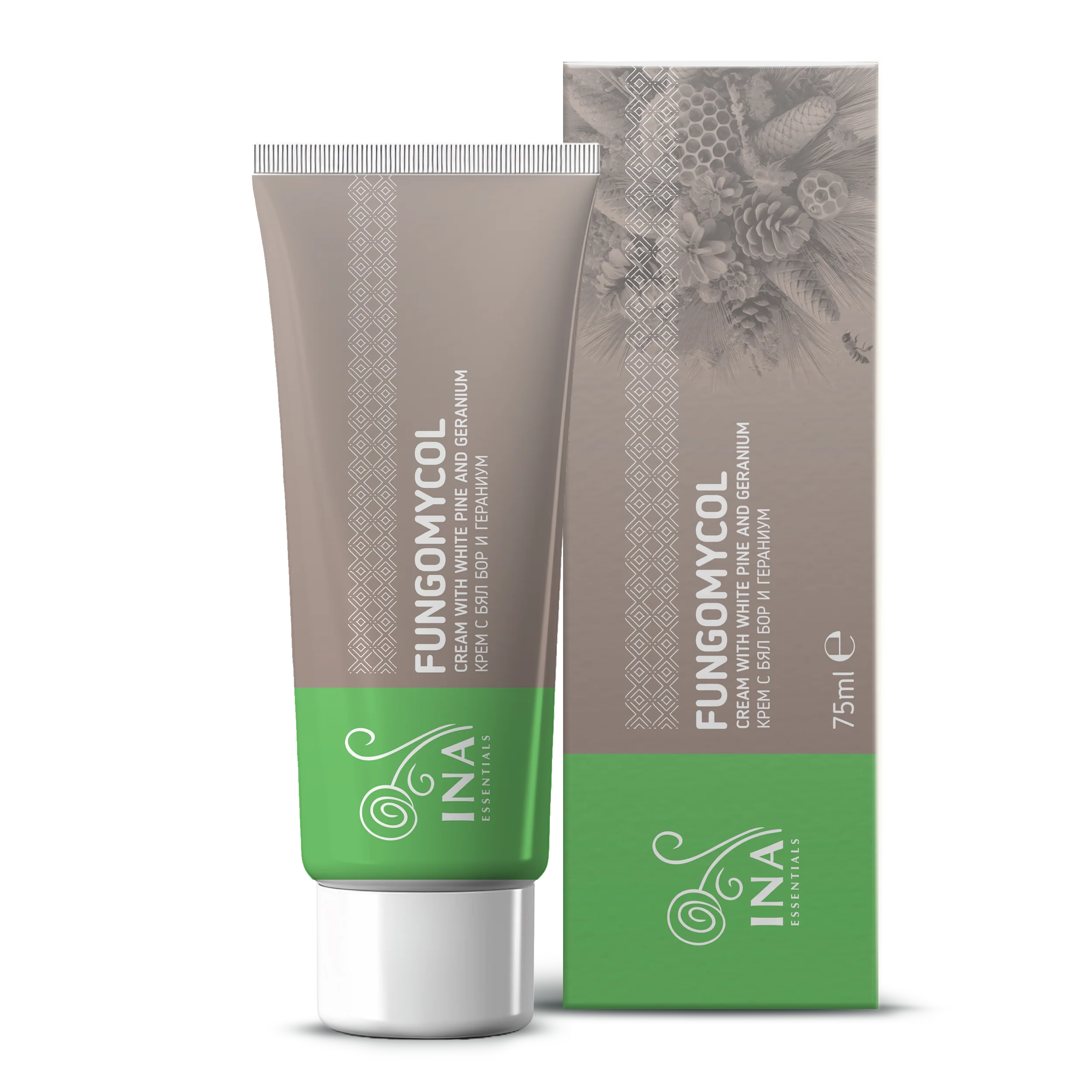 2 in 1 Cream for Nail fungus and dry, cracked skin - with White pine, Urea and Geranium