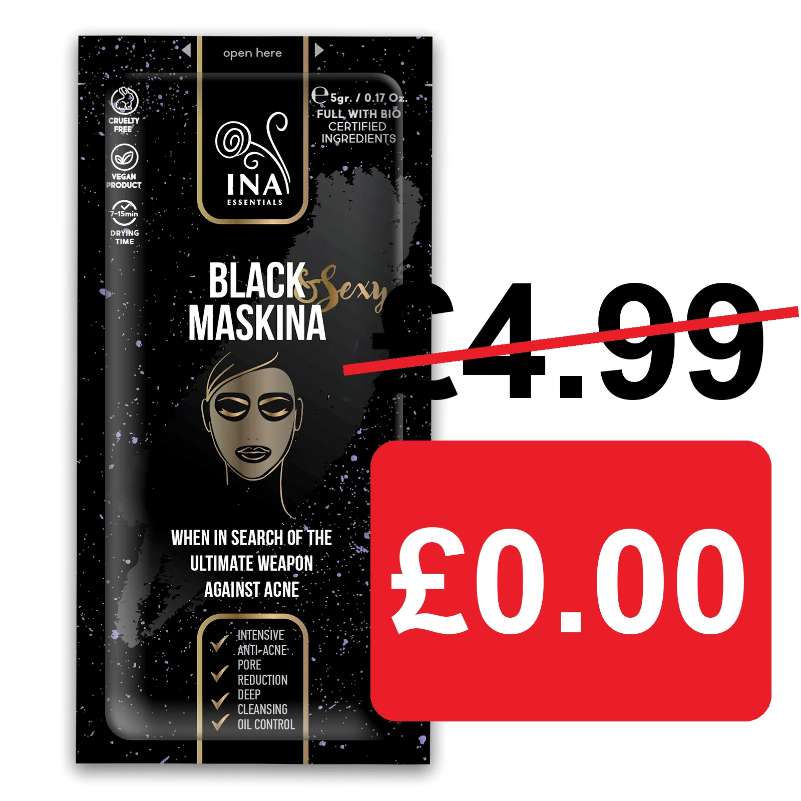 + Gift Face Mask - Black Maskina - intensive care for Acne (sample)