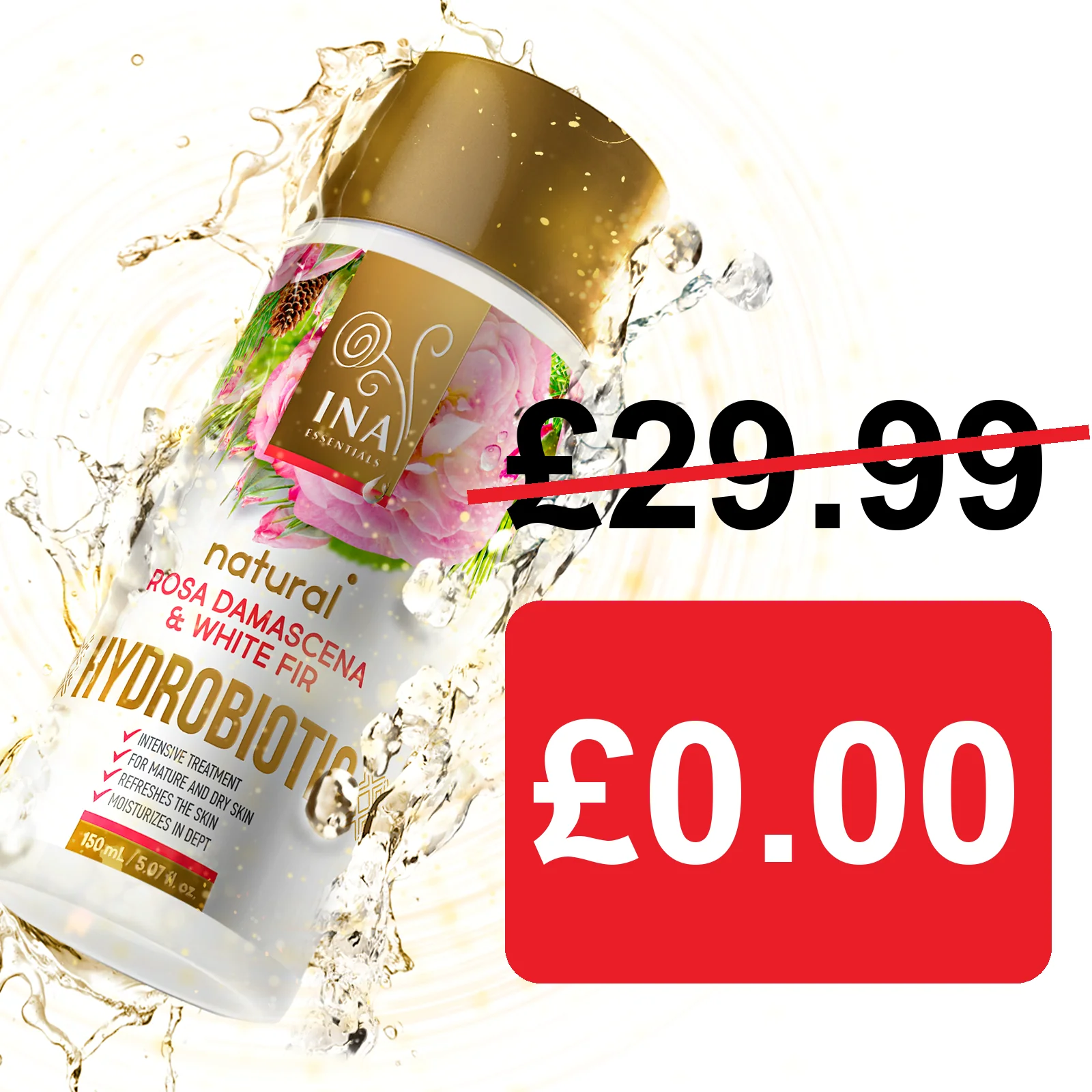 + Gift Hydrobiotic - Rose, White Fir & Lemon peel - intensive Anti-Age care