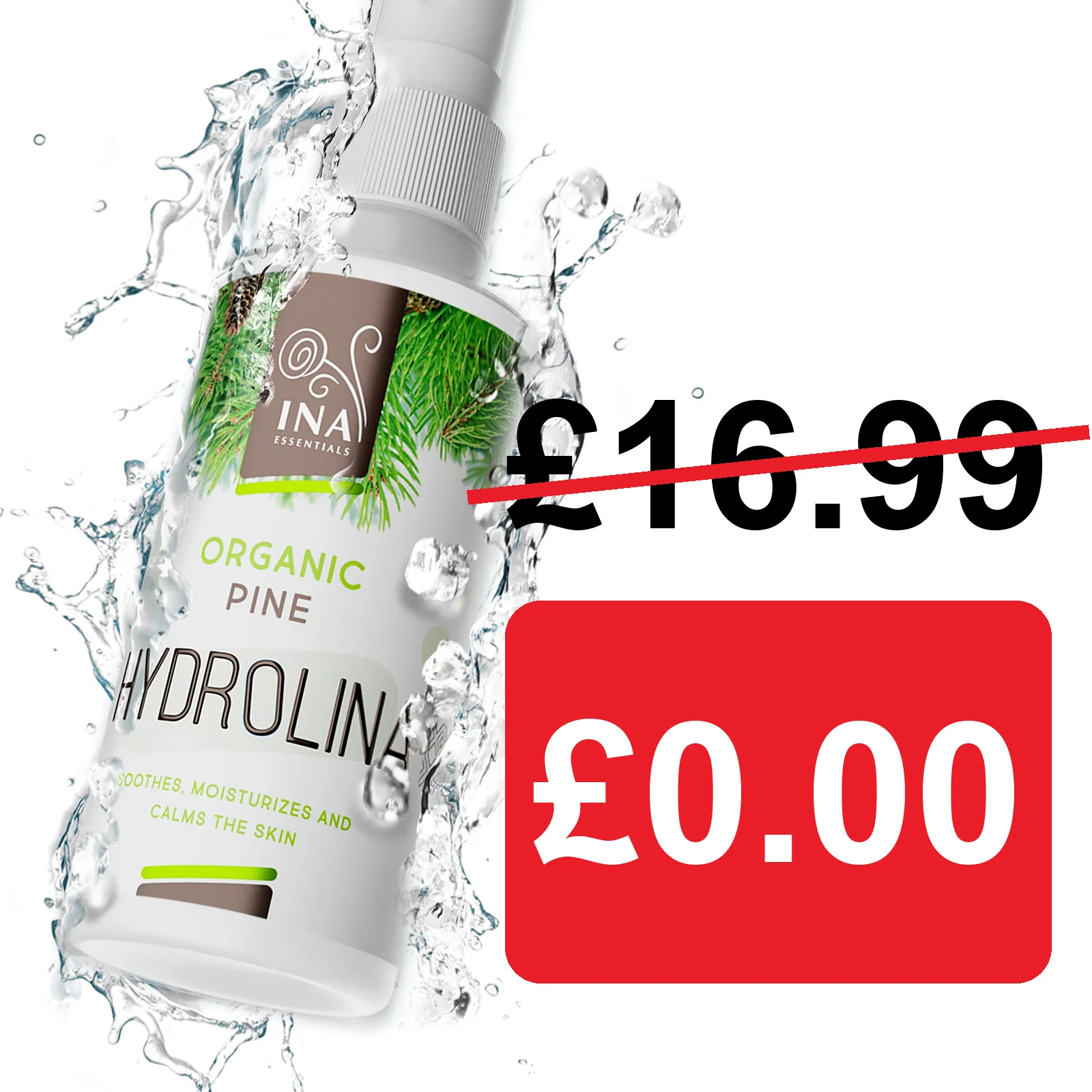 + Gift Organic White Pine Water - Hydrolina - Spray for skin Fungus and smelly feet