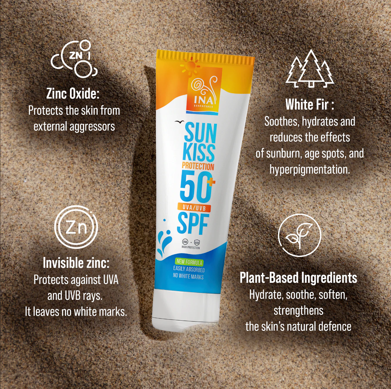 Natural Sunscreen for Face and Body SPF 50+ with Organic White Fir - Image 6