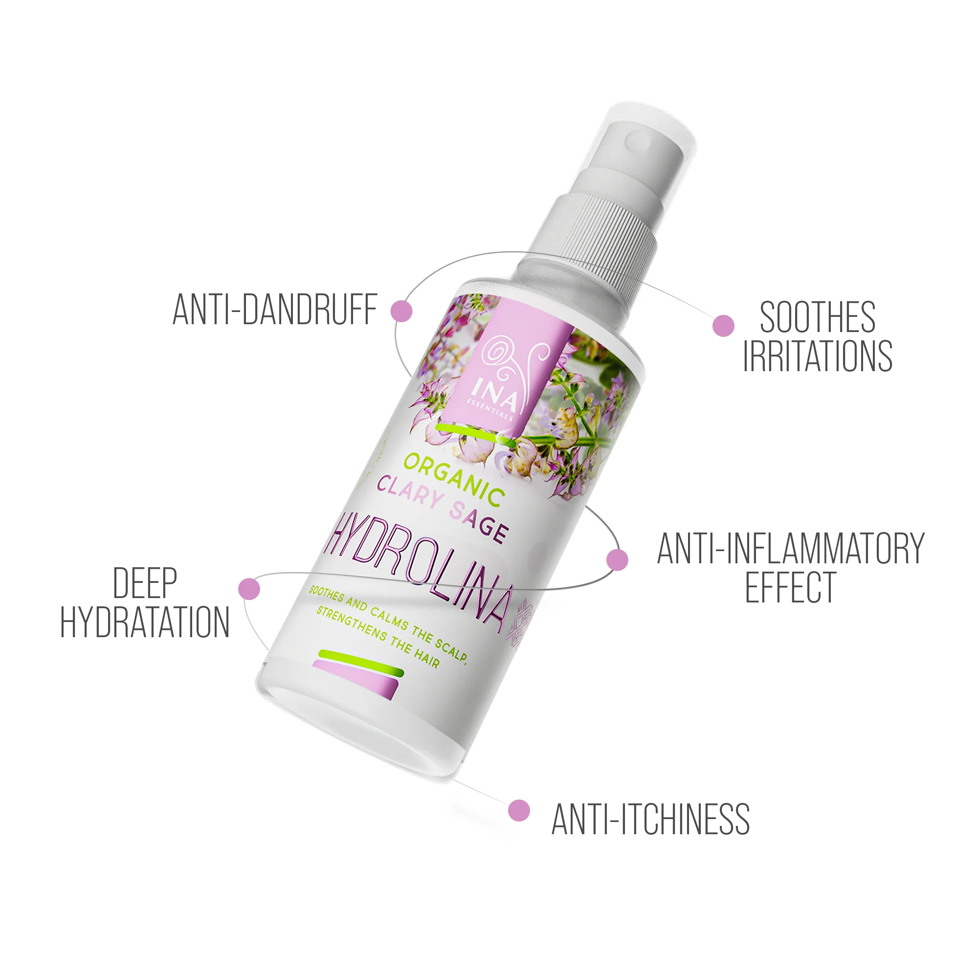 Organic Clary Sage Water (Salvia) - Hydrolina for Dandruff and Itching scalp - Image 3