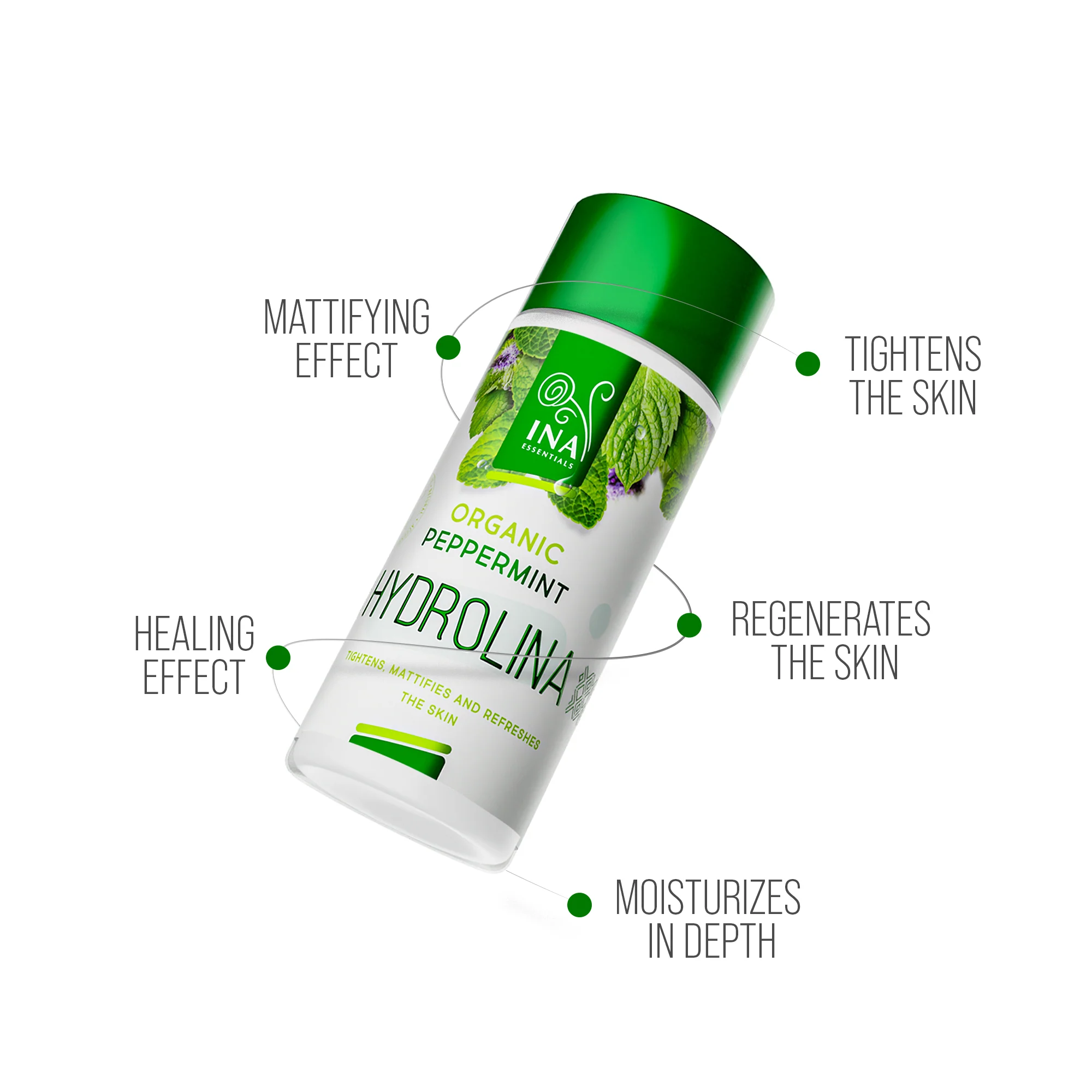 Organic Peppermint Water - Hydrolina for tight skin and Matte effect - Image 3