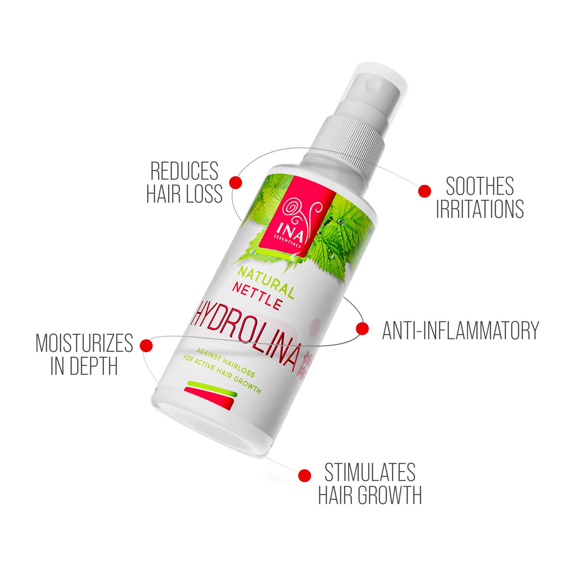 Wild Nettle Water - Hydrolina - Hair spray for Hair loss and Oily hair - Image 3